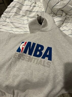 Essentials NBA Grey Hoodie with Blue & Red Logo